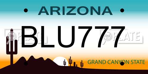 BLU777 Arizona License Plate
