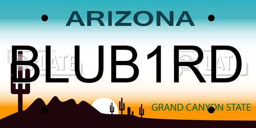 BLUB1RD Arizona License Plate