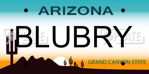 BLUBRY Arizona License Plate