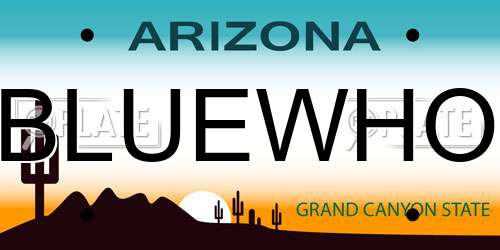 BLUEWHO Arizona License Plate