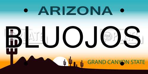 BLUOJOS Arizona License Plate