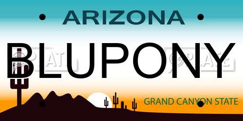 BLUPONY Arizona License Plate