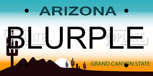 BLURPLE Arizona License Plate