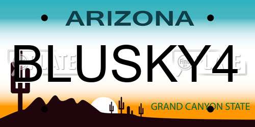 BLUSKY4 Arizona License Plate