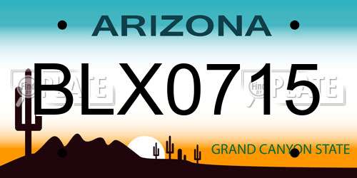 BLX0715 Arizona License Plate
