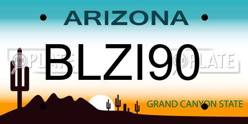 BLZI90 Arizona License Plate