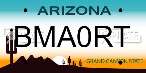 BMA0RT Arizona License Plate
