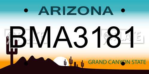 BMA3181 Arizona License Plate