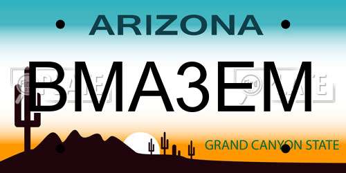 BMA3EM Arizona License Plate