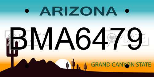 BMA6479 Arizona License Plate