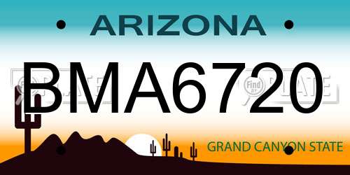 BMA6720 Arizona License Plate