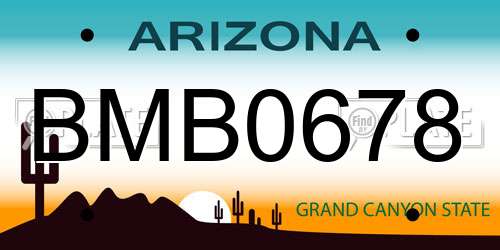 BMB0678 Arizona License Plate