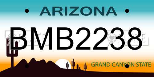 BMB2238 Arizona License Plate