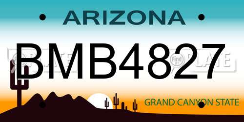 BMB4827 Arizona License Plate
