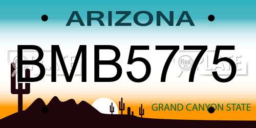 BMB5775 Arizona License Plate