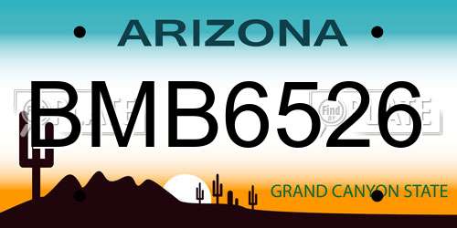 BMB6526 Arizona License Plate