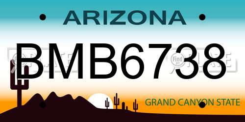 BMB6738 Arizona License Plate