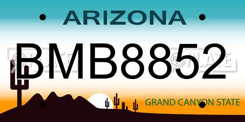 BMB8852 Arizona License Plate