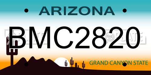 BMC2820 Arizona License Plate