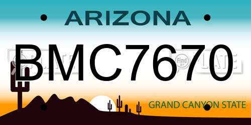 BMC7670 Arizona License Plate