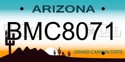 BMC8071 Arizona License Plate