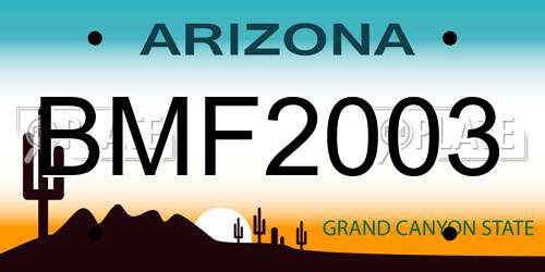 BMF2003 Arizona License Plate