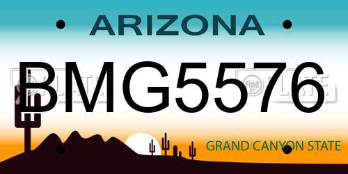 BMG5576 Arizona License Plate