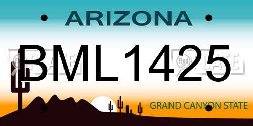 BML1425 Arizona License Plate