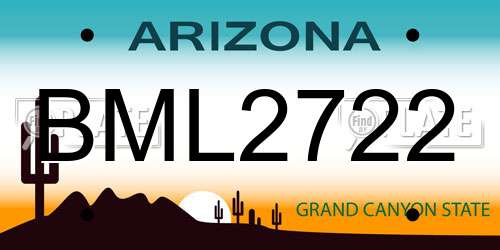 BML2722 Arizona License Plate