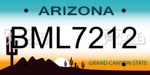 BML7212 Arizona License Plate