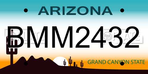 BMM2432 Arizona License Plate