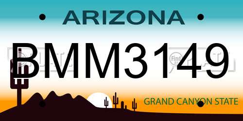 BMM3149 Arizona License Plate