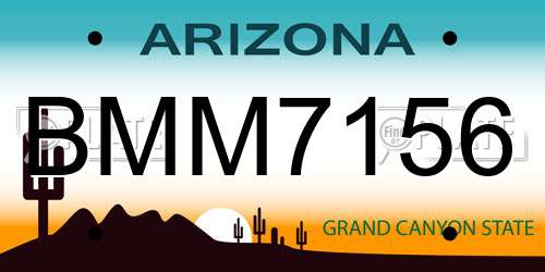 BMM7156 Arizona License Plate