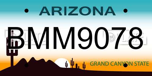 BMM9078 Arizona License Plate