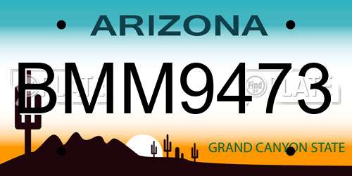 BMM9473 Arizona License Plate