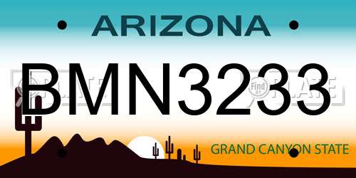 BMN3233 Arizona License Plate