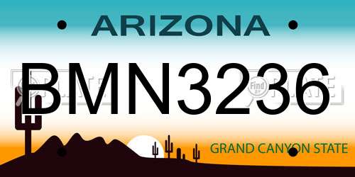 BMN3236 Arizona License Plate