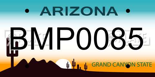 BMP0085 Arizona License Plate