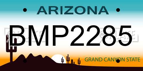 BMP2285 Arizona License Plate