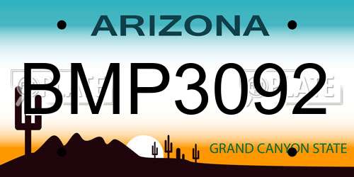 BMP3092 Arizona License Plate