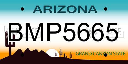 BMP5665 Arizona License Plate