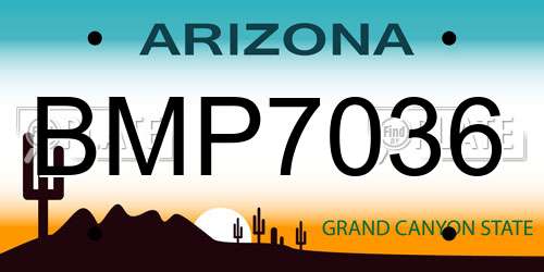 BMP7036 Arizona License Plate