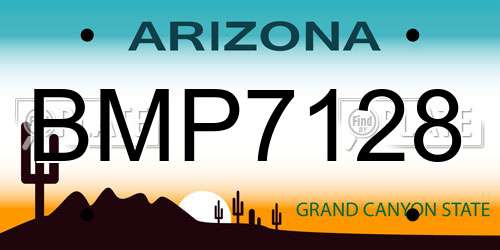 BMP7128 Arizona License Plate