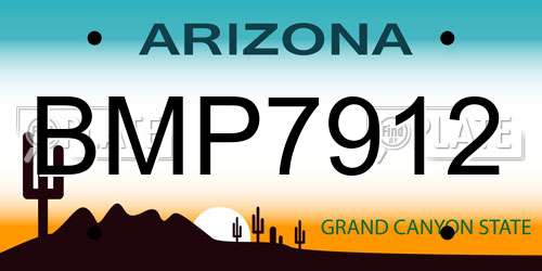 BMP7912 Arizona License Plate