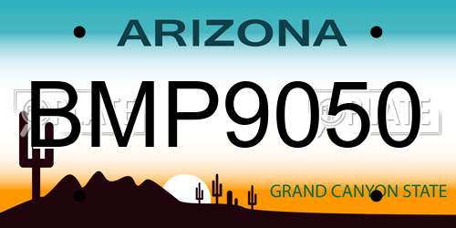 BMP9050 Arizona License Plate