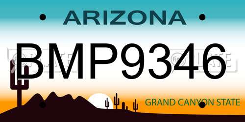 BMP9346 Arizona License Plate
