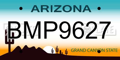 BMP9627 Arizona License Plate