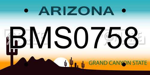 BMS0758 Arizona License Plate