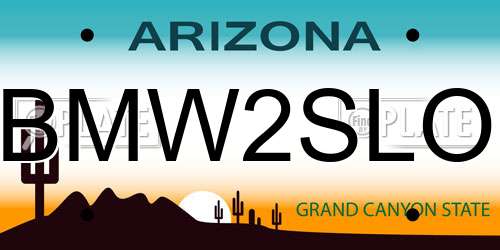 BMW2SLO Arizona License Plate