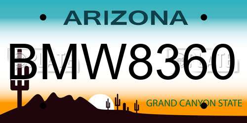 BMW8360 Arizona License Plate